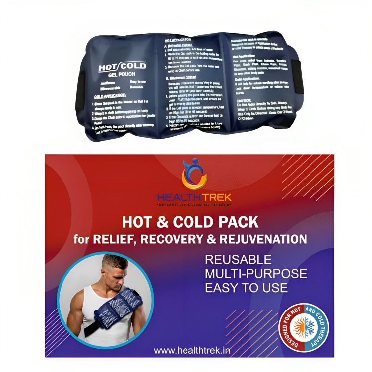 Healthtrek Hot And Cold Pack With Adjustable Straps For Full Body Pain Relief (Pack Of 1)
